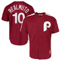 P.Phillies #10 J.T. Realmuto Player Red Cooperstown Collection Limited Home Stitched Jerseys