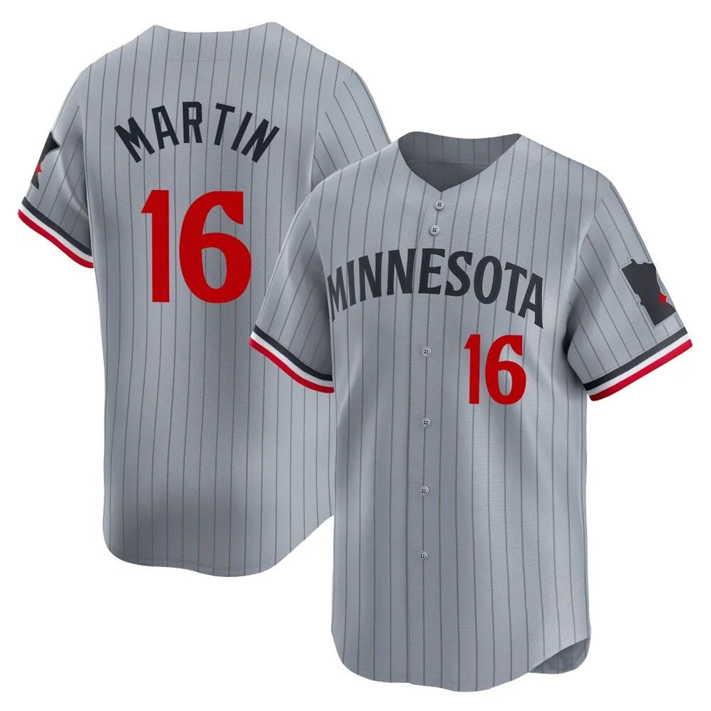 M.Twins #16 Austin Martin Player Gray Home Limited Gdoa Stitched Jerseys