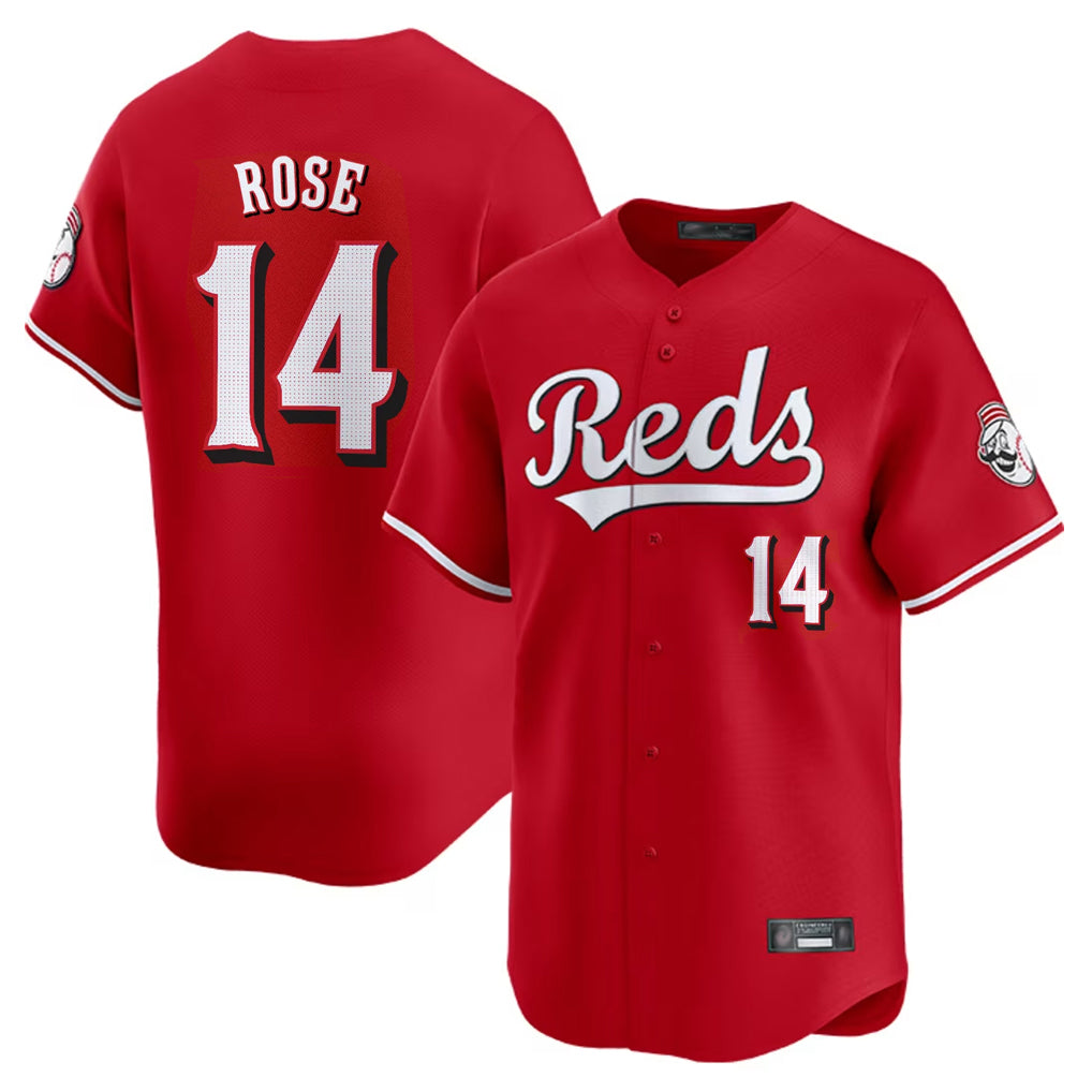 C.Reds #14 Pete Rose Player Red Home Limited Gdoa Stitched Jerseys