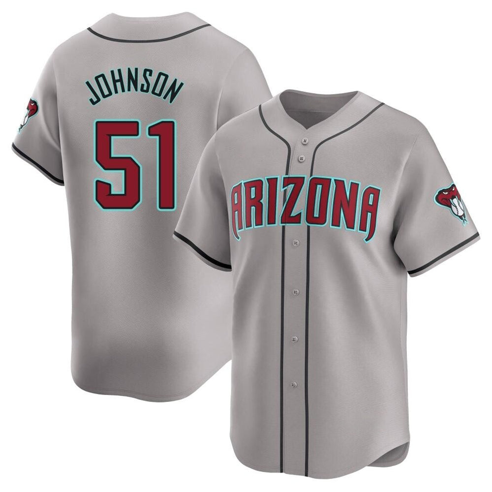 A.Diamondbacks #51 Randy Johnson Player Gray Limited Away Stitched Jerseys