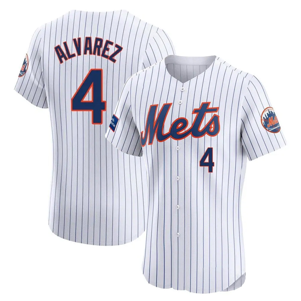 NY.Mets #4 Francisco Alvarez Player White Home Limited Elite Stitched Jerseys