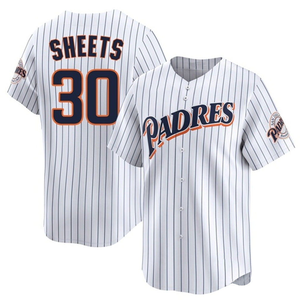 S.Diego Padres #30 Gavin Sheets Player White Cooperstown Collection Limited Home Gdoa Stitched Jerseys