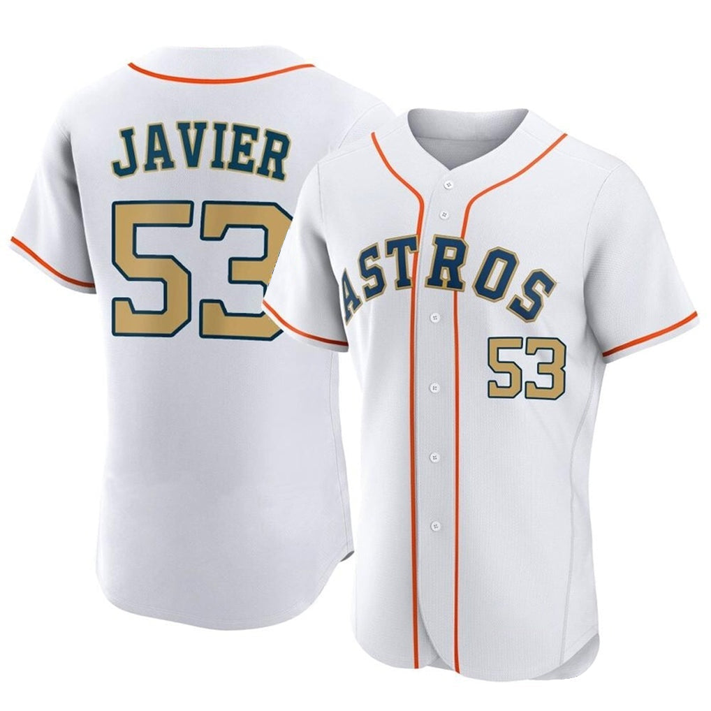 H.Astros #53 Cristian Javier Player Gold Collection Limited Elite Home Gdoa Stitched Jerseys