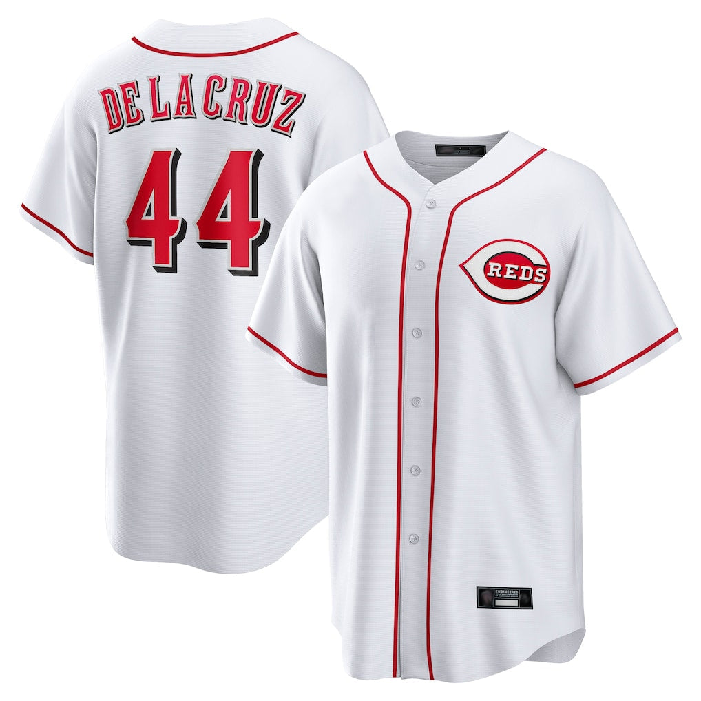 C.Reds #44 Elly De La Cruz Player White Game Home Gdoa Stitched Jerseys