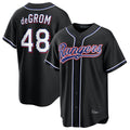 T.Rangers #48 Jacob deGrom Player Black 2026 Out Fashion Replica Gdoa Stitched Jerseys