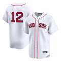 B.Red Sox #12 Connor Wong Player White Limited Home Game Gdoa Stitched Jerseys