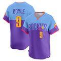 C.Rockies #9 Brenton Doyle Player Purple-Light Blue City Connect Limited Home T-shirt Gdoa Stitched Jerseys