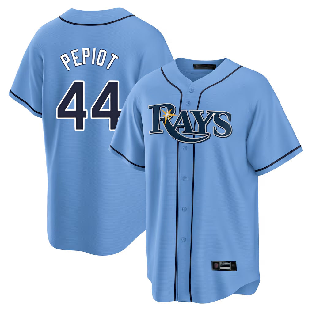 T.Bay Rays #44 Ryan Pepiot Player Light Blue Home Limited Stitched Jerseys