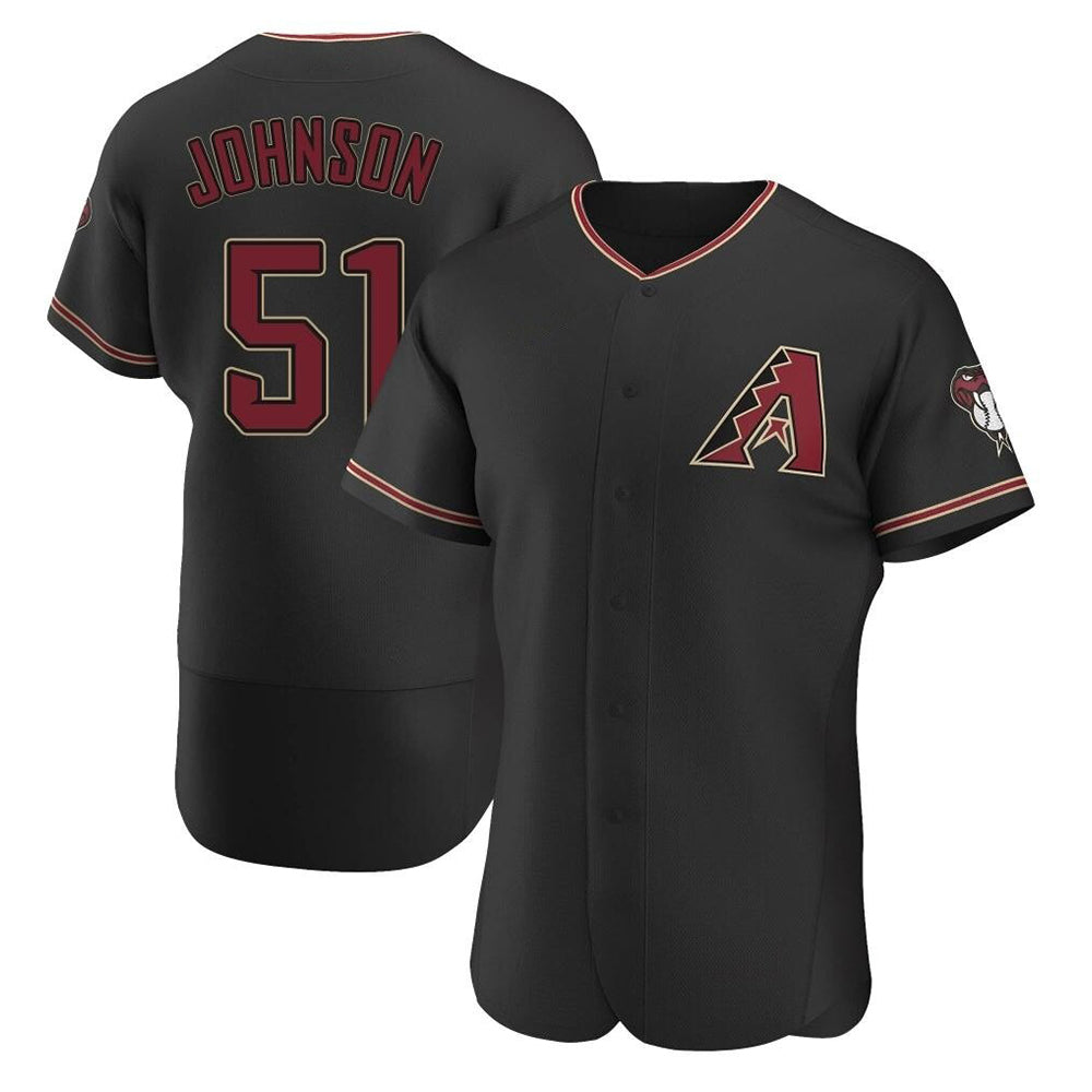 A.Diamondbacks #51 Randy Johnson Player Black Authentic Alternate Stitched Jerseys