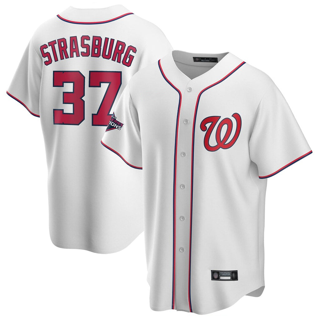 W.Nationals #37 Stephen Strasburg Player White Game Stitched Jerseys