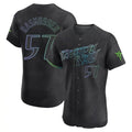 T.Bay Rays #57 Drew Rasmussen Player Black City Connect Home Limited Elite Stitched Jerseys