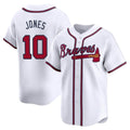A.Braves #10 Chipper Jones Player White Limited Home Game Gdoa Stitched Jerseys