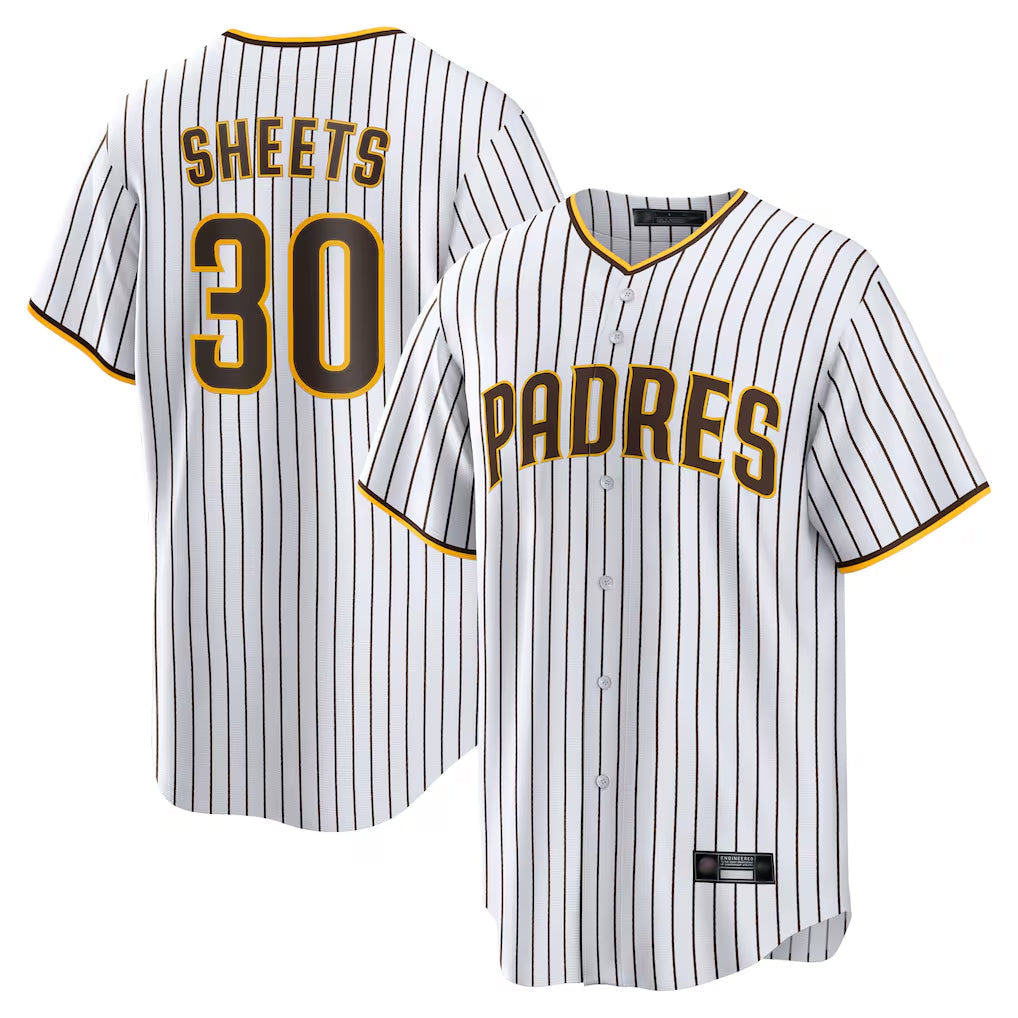 S.Diego Padres #30 Gavin Sheets Player White Home Game Stitched Jerseys