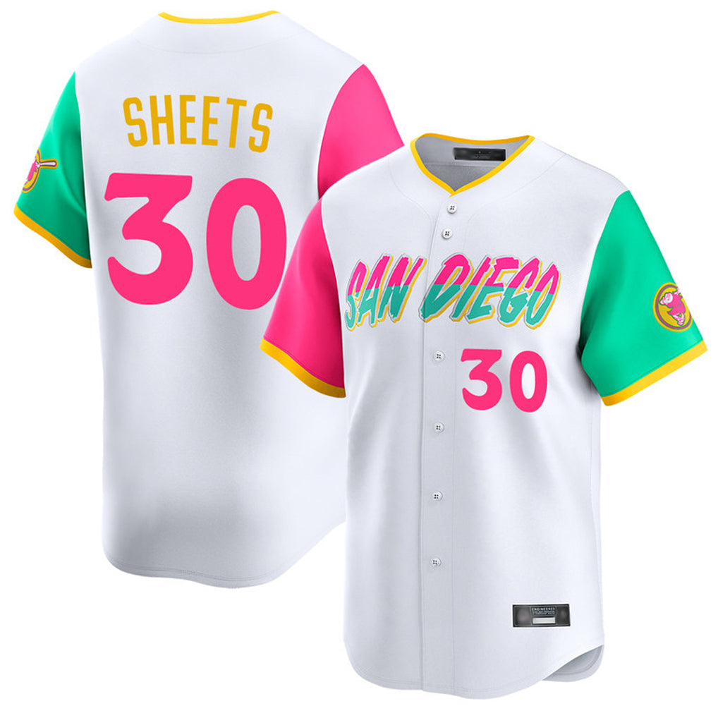 S.Diego Padres #30 Gavin Sheets Player White City Connect Home Limited Gdoa Stitched Jerseys