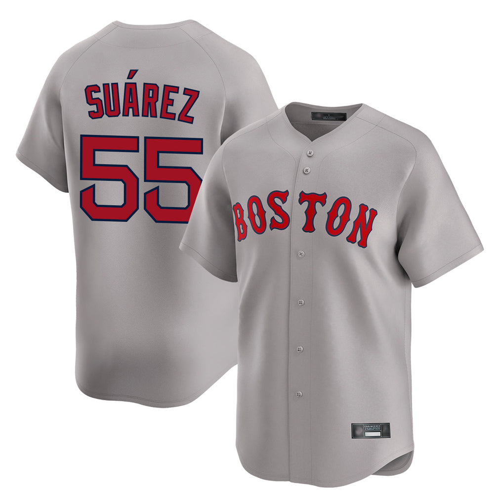 B.Red Sox #55 Ranger Su¨¢rez Player Gray Road Limited Home Game Gdoa Stitched Jerseys