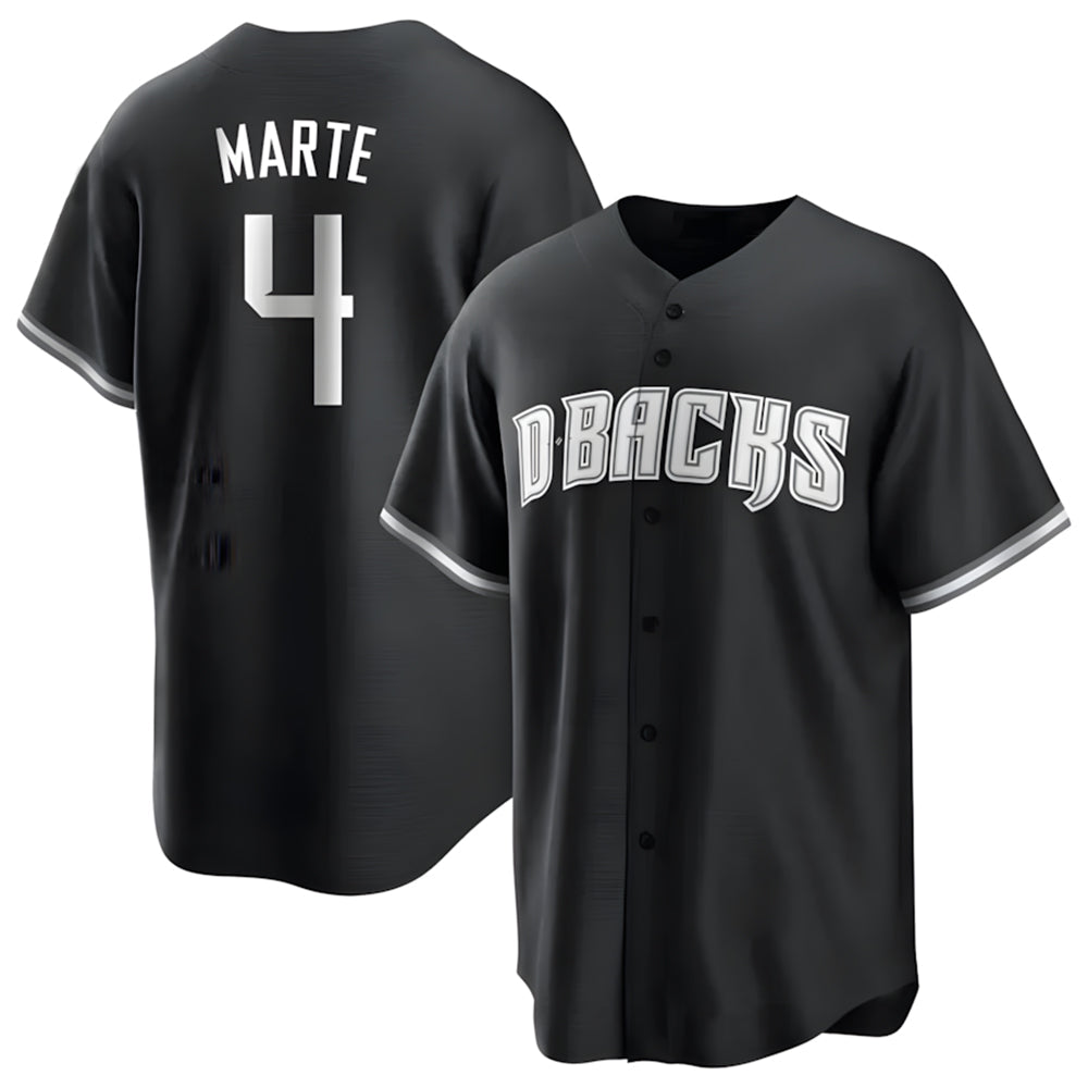 A.Diamondbacks #4 Ketel Marte Player Black Pointed collar Replica Game Stitched Jerseys