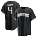 A.Diamondbacks #4 Ketel Marte Player Black Pointed collar Replica Game Stitched Jerseys