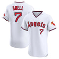 LA.Angels #7 Jo Adell Player White T-shirt Home Limited Elite Gdoa Stitched Jerseys