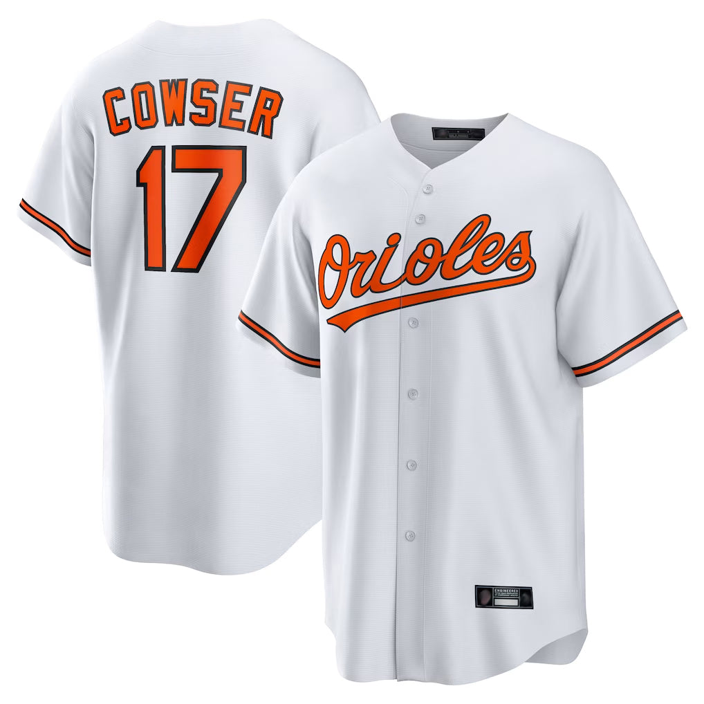 B.Orioles #17 Colton Cowser Player White Home Game Gdoa Stitched Jerseys