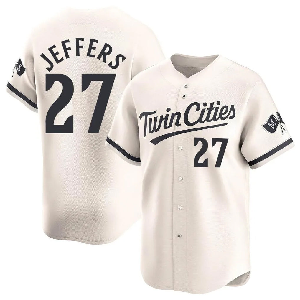 M.Twins #27 Ryan Jeffers Player Cream Home Limited Gdoa Stitched Jerseys