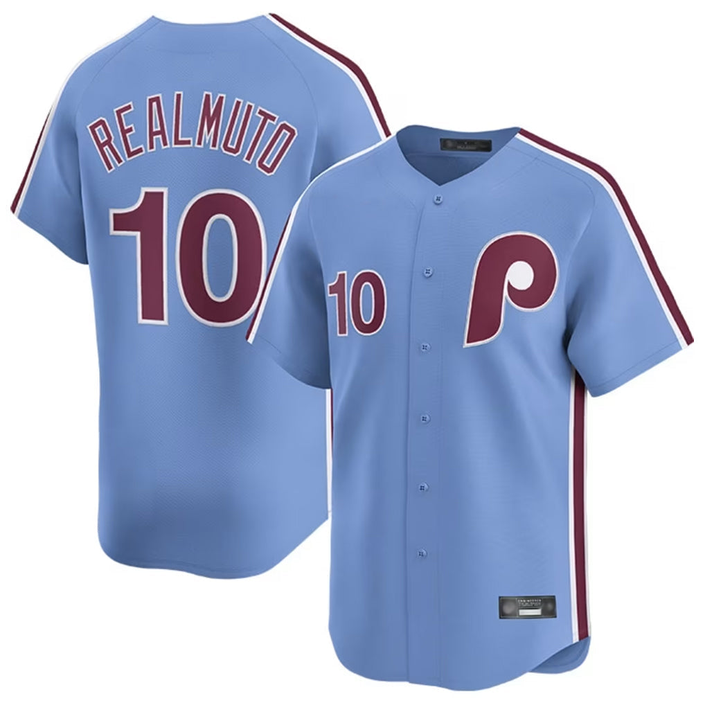 P.Phillies #10 J.T. Realmuto Player Light Blue Home Limited Stitched Jerseys