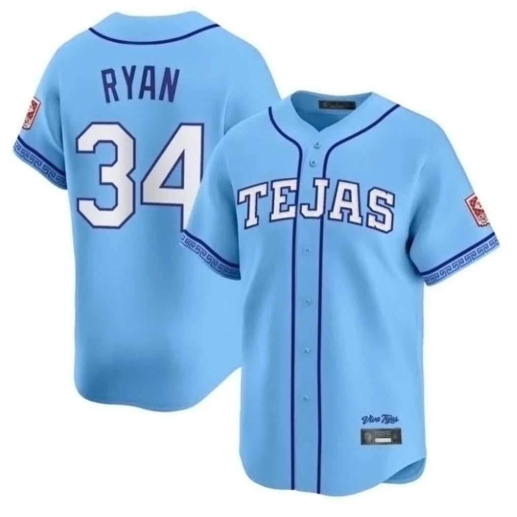 T.Rangers #34 Nolan Ryan Player Blue 2026 City Connect Premier Stitched Jerseys