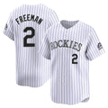 C.Rockies #2 Tyler Freeman Player White Limited Home Gdoa Stitched Jerseys