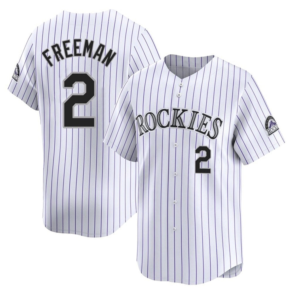 C.Rockies #2 Tyler Freeman Player White Limited Home Gdoa Stitched Jerseys