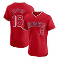 LA.Angels #16 Yusei Kikuchi Player Red Home Limited Elite Gdoa Stitched Jerseys