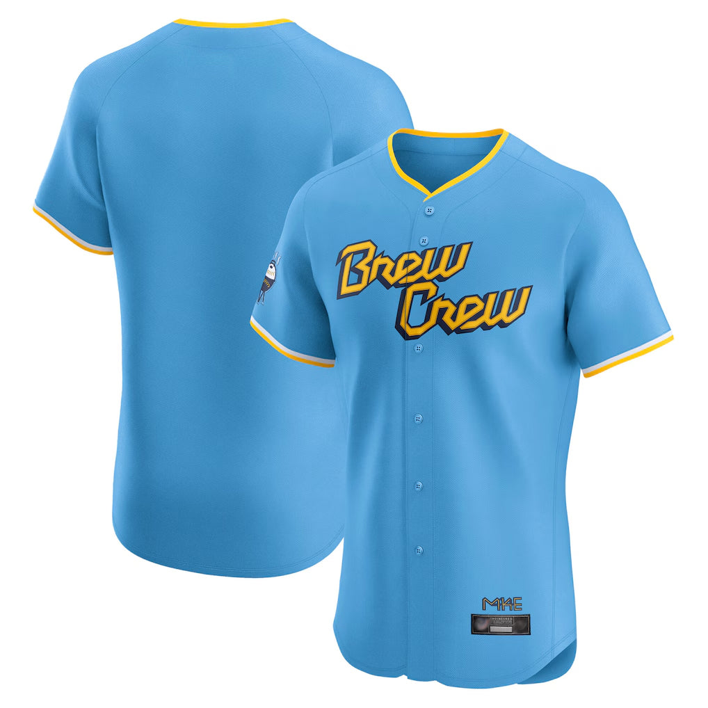 M.Brewers ## Brewers Blank Player Light Blue City Connect Home Limited Elite Gdoa Stitched Jerseys