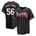 A.Braves #56 Spencer Schwellenbach Player Black Fashion Out Game Gdoa Stitched Jerseys