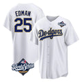 LA.Dodgers #25 Tommy Edman Player Gold White World Series 2026 Collection Stadium Game Gdoa Stitched Jerseys