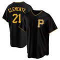 P.Pirates #21 Roberto Clemente Player Black Alternate 2025 Home Game Stitched Jerseys