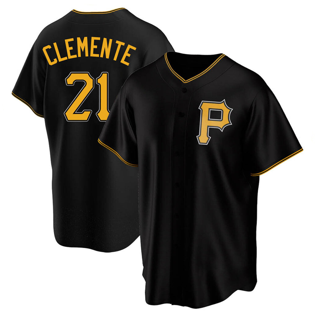 P.Pirates #21 Roberto Clemente Player Black Alternate 2025 Home Game Stitched Jerseys