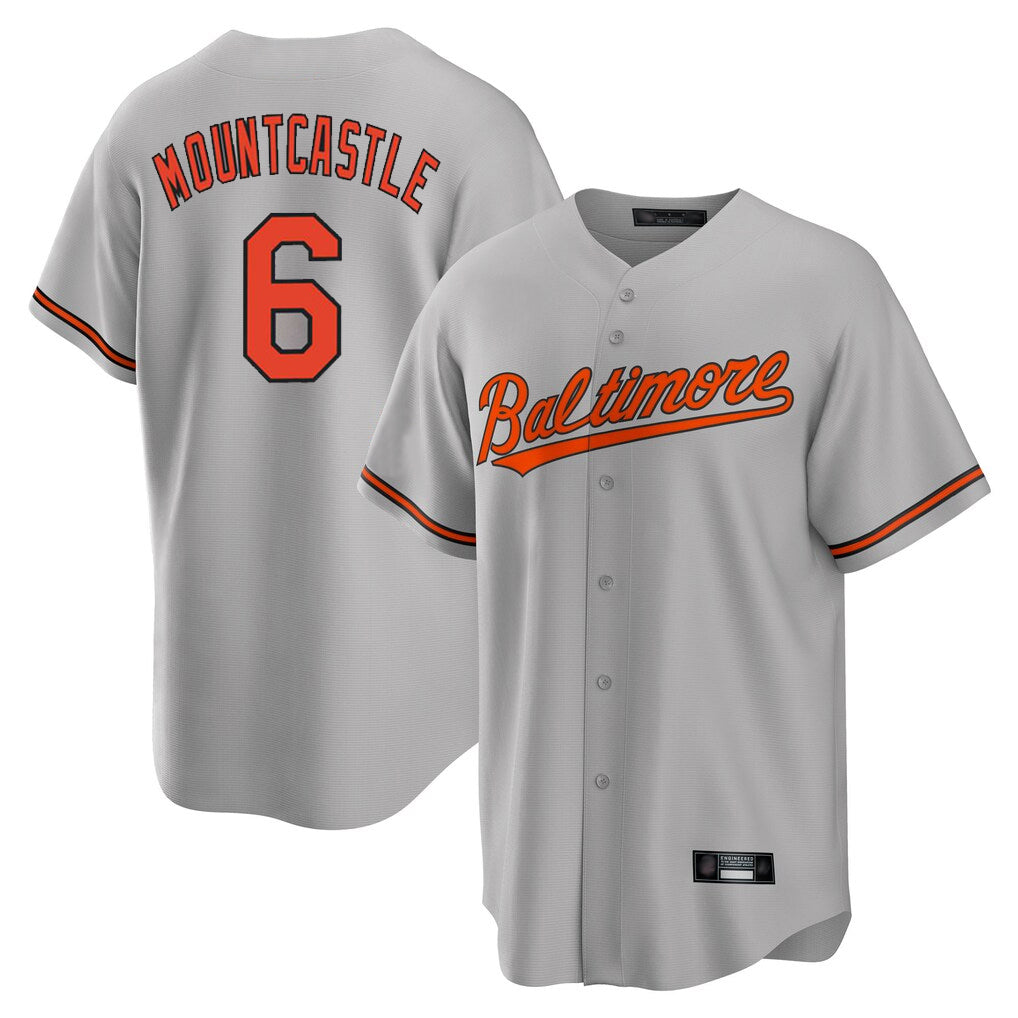 B.Orioles #6 Ryan Mountcastle Player Gray Home Game Gdoa Stitched Jerseys