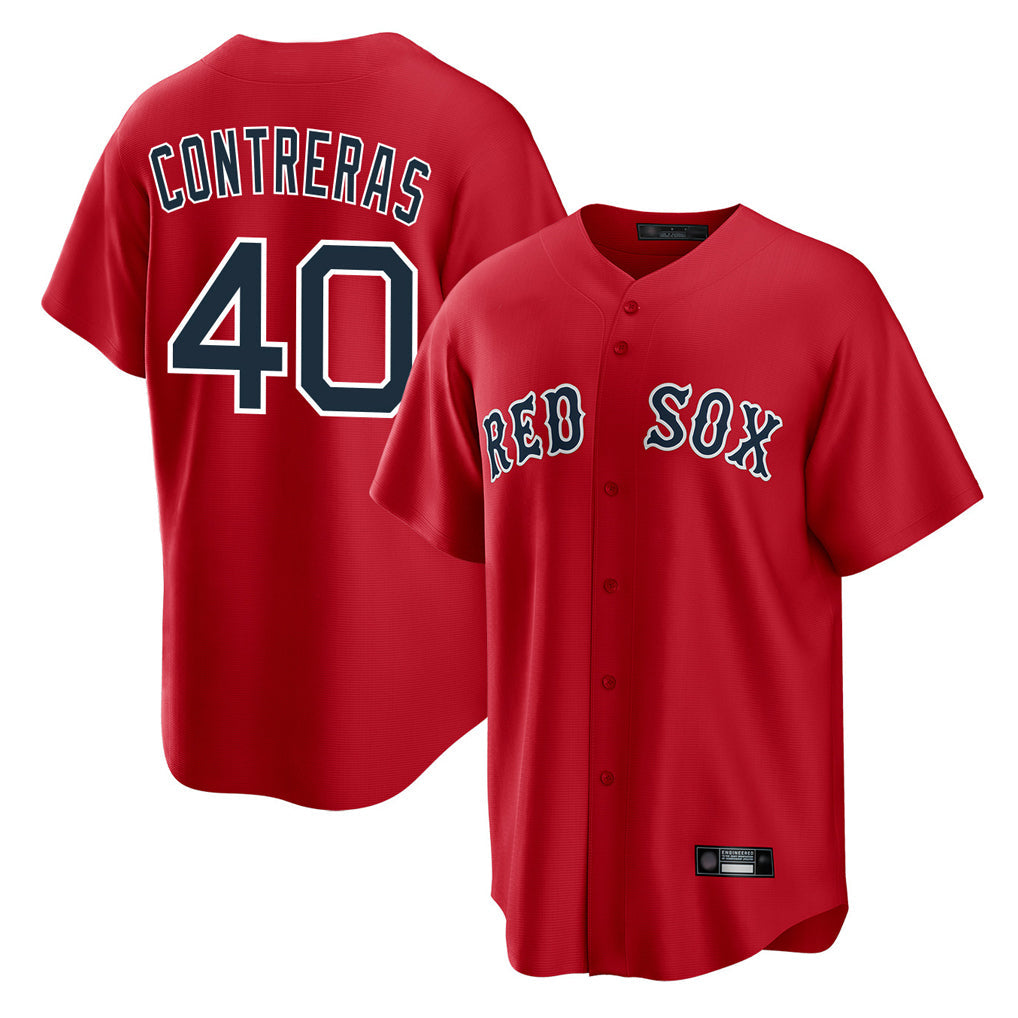 B.Red Sox #40 Willson Contreras Player Red Home Game Gdoa Stitched Jerseys