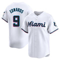 M.Marlins #9 Xavier Edwards Player White  Home Limited Gdoa Stitched Jerseys