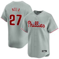 P.Phillies #27 Aaron Nola Player Gray Home Limited Gdoa Stitched Jerseys