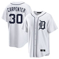 D.Tigers #30 Kerry Carpenter Player White Home Game Gdoa Stitched Jerseys