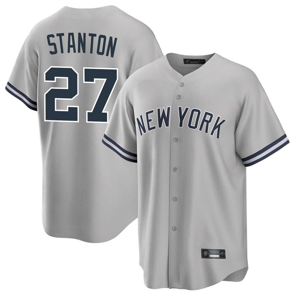 NY.Yankees #27 Giancarlo Stanton Player Gray Road Game Stitched Jerseys