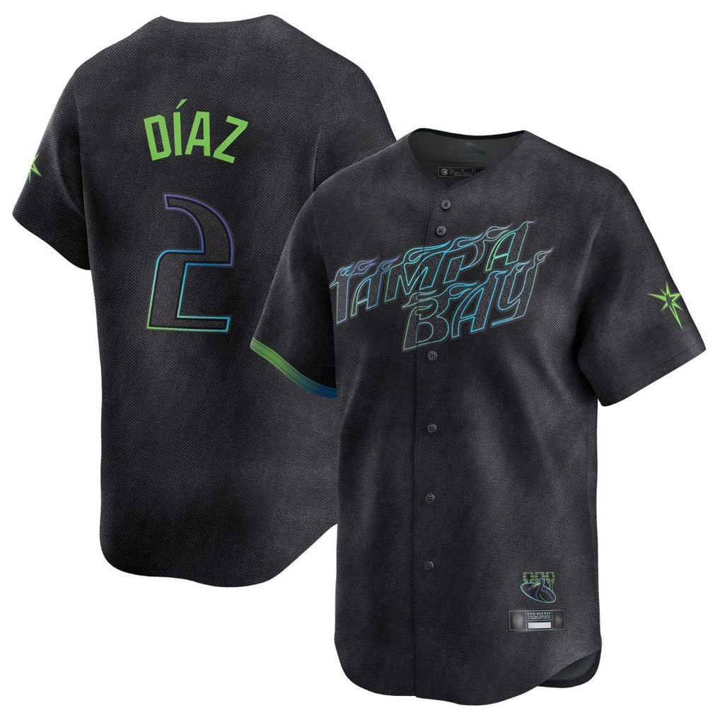T.Bay Rays #2 Yandy Diaz Player Black City Connect Home Limited Stitched Jerseys