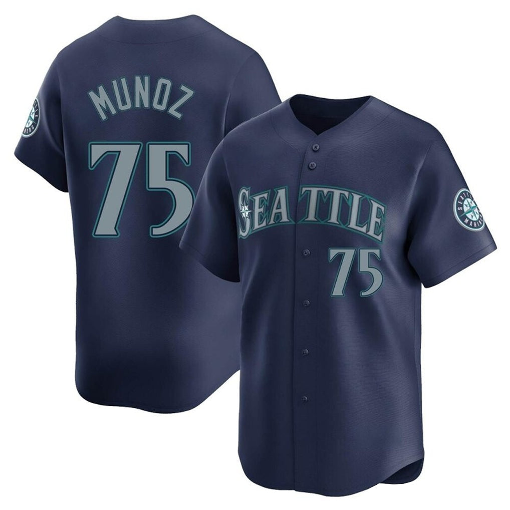S.Mariners #75 Andres Munoz Player Navy Home Limited Stitched Jerseys
