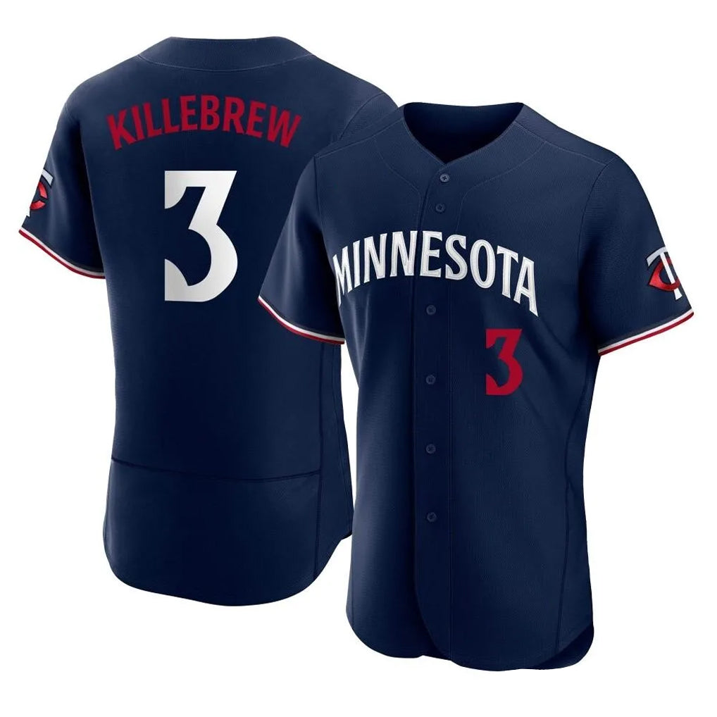 M.Twins #3 Harmon Killebrew Player Navy Replica Home Limited Elite Gdoa Stitched Jerseys