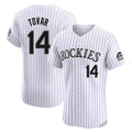 C.Rockies #14 Ezequiel Tovar Player White Limited Elite Home Gdoa Stitched Jerseys