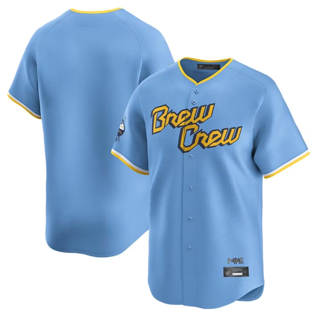 M.Brewers ## Brewers Blank Player Light Blue City Connect Home Limited Gdoa Stitched Jerseys