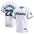 M.Marlins #22 Sandy Alcantara Player White  Home Limited Gdoa Stitched Jerseys