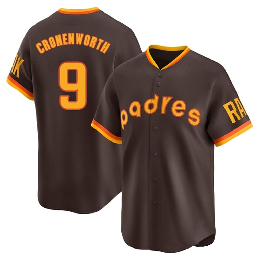 S.Diego Padres #9 Jake Cronenworth Player Brown Home Cooperstown Collection Replica Game Stitched Jerseys