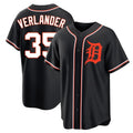 D.Tigers #35 Justin Verlander Player Black Fashion Out Home Game Gdoa Stitched Jerseys