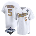 LA.Dodgers #5 Freddie Freeman Player Gold World Series Collection Limited Home Gdoa Stitched Jerseys