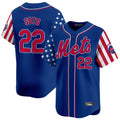 NY.Mets #22 Juan Soto Player Royal 2025 Independence Day Vapor Premier Limited  Stitched Jerseys